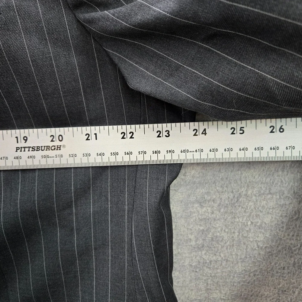Ralph Ralph Lauren Men Jacket 44 Gray Striped Blazer‎ 2 Button Wool